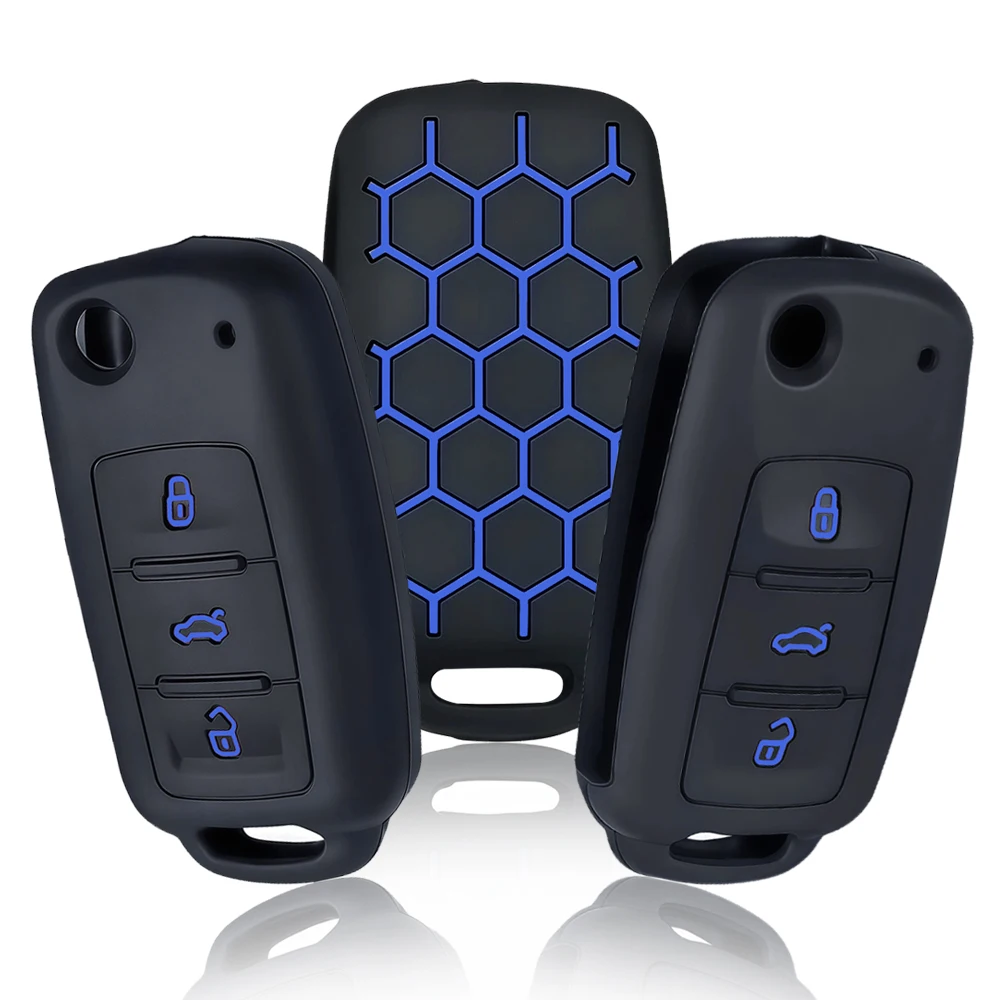 Silicone Car Key Case Protect Cover for Skoda Yeti Superb Rapid Octavia for SEAT Leon Ibiza for VW VOLKSWAGEN Golf Jetta POLO