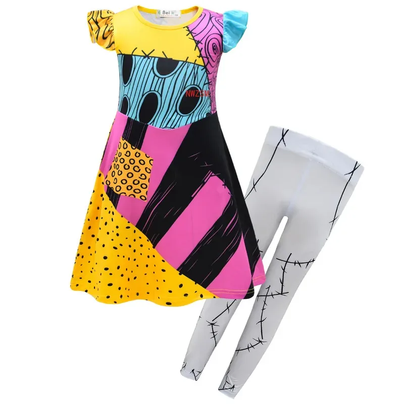 Bambini Incubo Halloween Cosplay Ragazze Vestono Festa Horro Sally Prima di Natale Costume Abiti Abiti Gotici Festa Cosplay