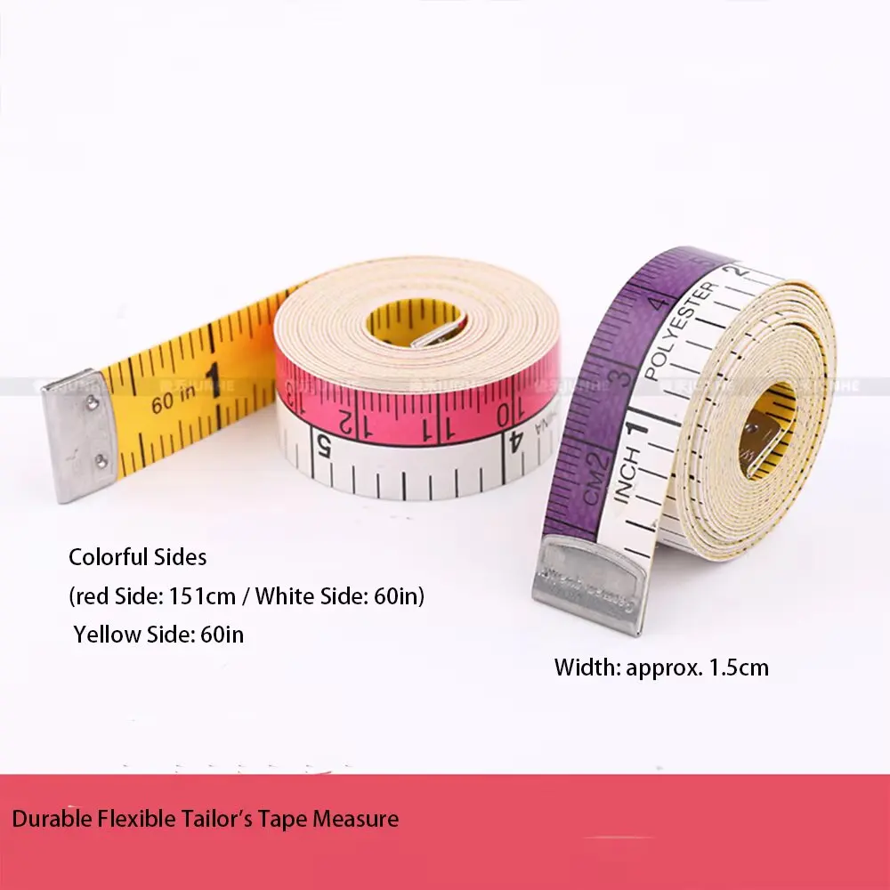 Tailor Fiberglass Soft Tape Measure Dual Scale CM IN Body Sewing Stainless Steel End Durable Flexible Metric Imperial Ruler