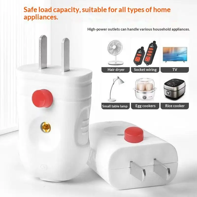 2 Prong Electric Plug with Easy Control On Off Switch 10A 250V Pure Copper Pin User Friendly for Home Daily Use