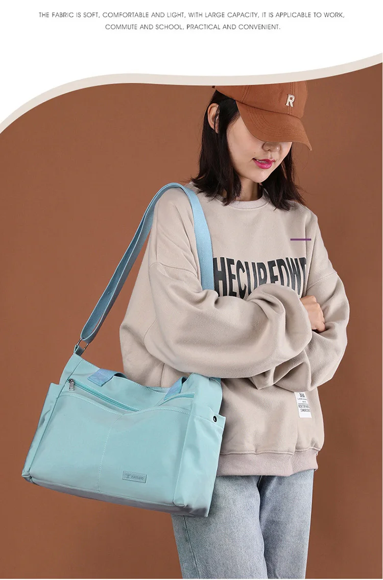 Waterproof Women Handbag Casual Large Capacity Shoulder Hobos Bag Nylon Lady Tote Luxury Top-handle Design Female Crossbody Bag