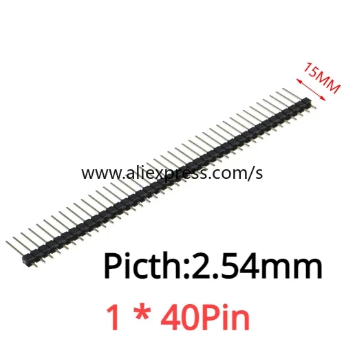 10PCS Single Row MALE 2.54MM 1X40 Pin PITCH 11MM/15MM/17MM/21MM/25MM LONG PIN Header connector Strip 1X40pin 1*40 40P 40Pin