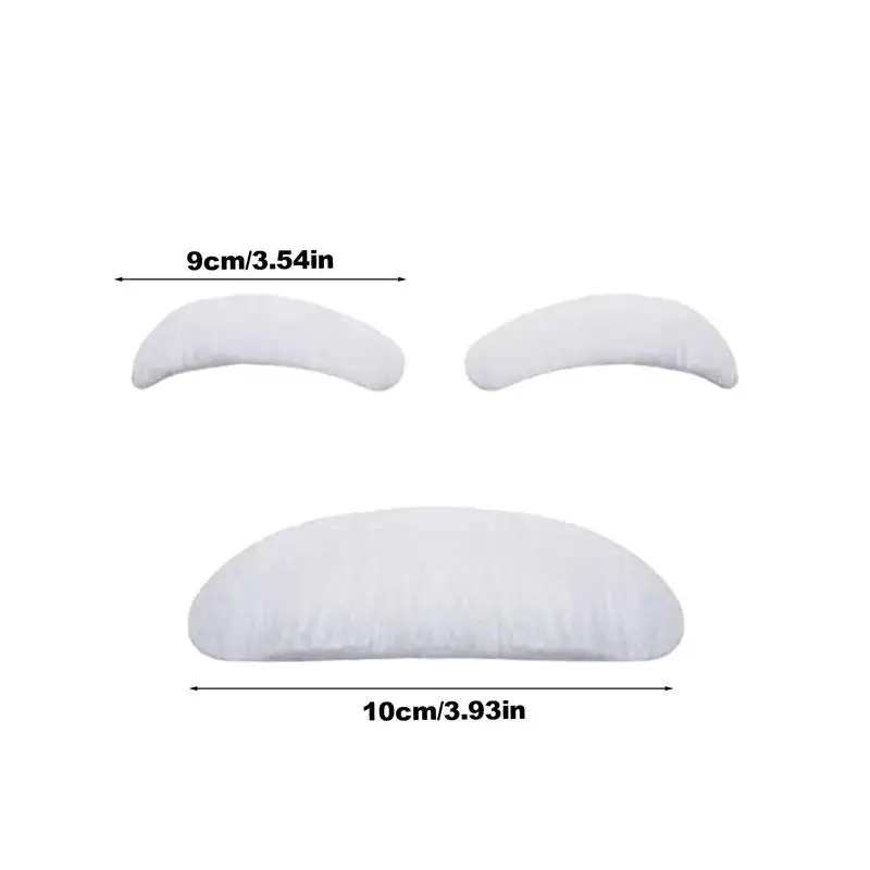 Old Man Mustache and Eyebrows Set Simulated Santa Claus Facial Hair Costume Old Man White Fake Mustache and Eyebrows Set view 6