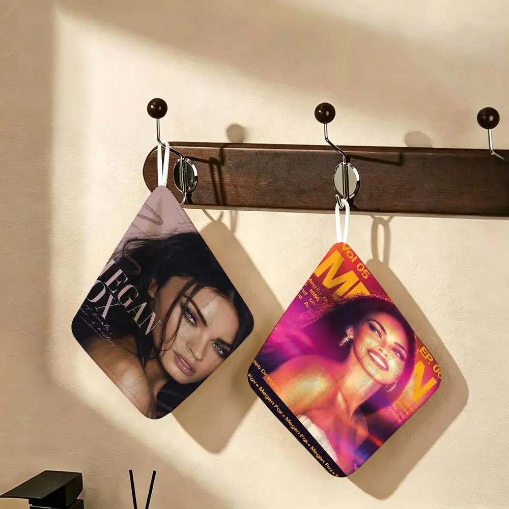Actress M-Megan Fox Polyester Cotton Hanging Kitchen Towel, Soft Hand Wiping Towel, Reusable for Kitchen Bathroom Home