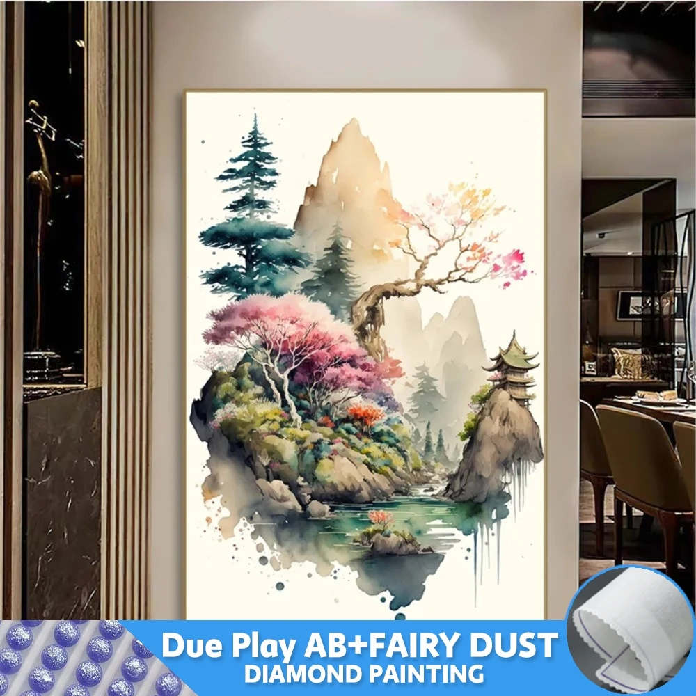 フェアリーダストab-日本のダイヤモンドペインティング,風景刺embroidery,アート,壁,DIY,5D,水彩,美的工芸品,インテリアデザイン