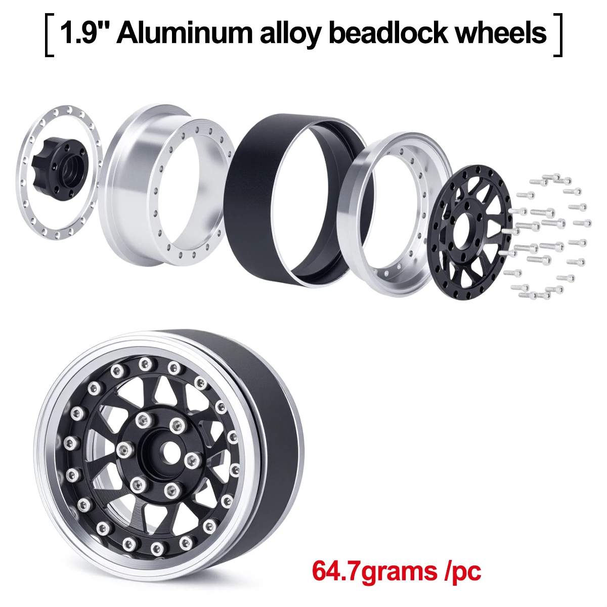 4 قطعة 1.9 الألومنيوم Beadlock جنوط عجلات قابل للتعديل إزاحة 12 مللي متر عرافة ل 1/10 RC الزاحف سيارة TRX4 TRX6 SCX10 90046 GEN7 8 D90 أجزاء