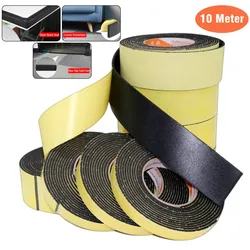 10 Meters Single Side Strong Adhesive Waterproof Weather Stripping EVA Black Foam Sponge Rubber Tape for Window Door Seal Strip