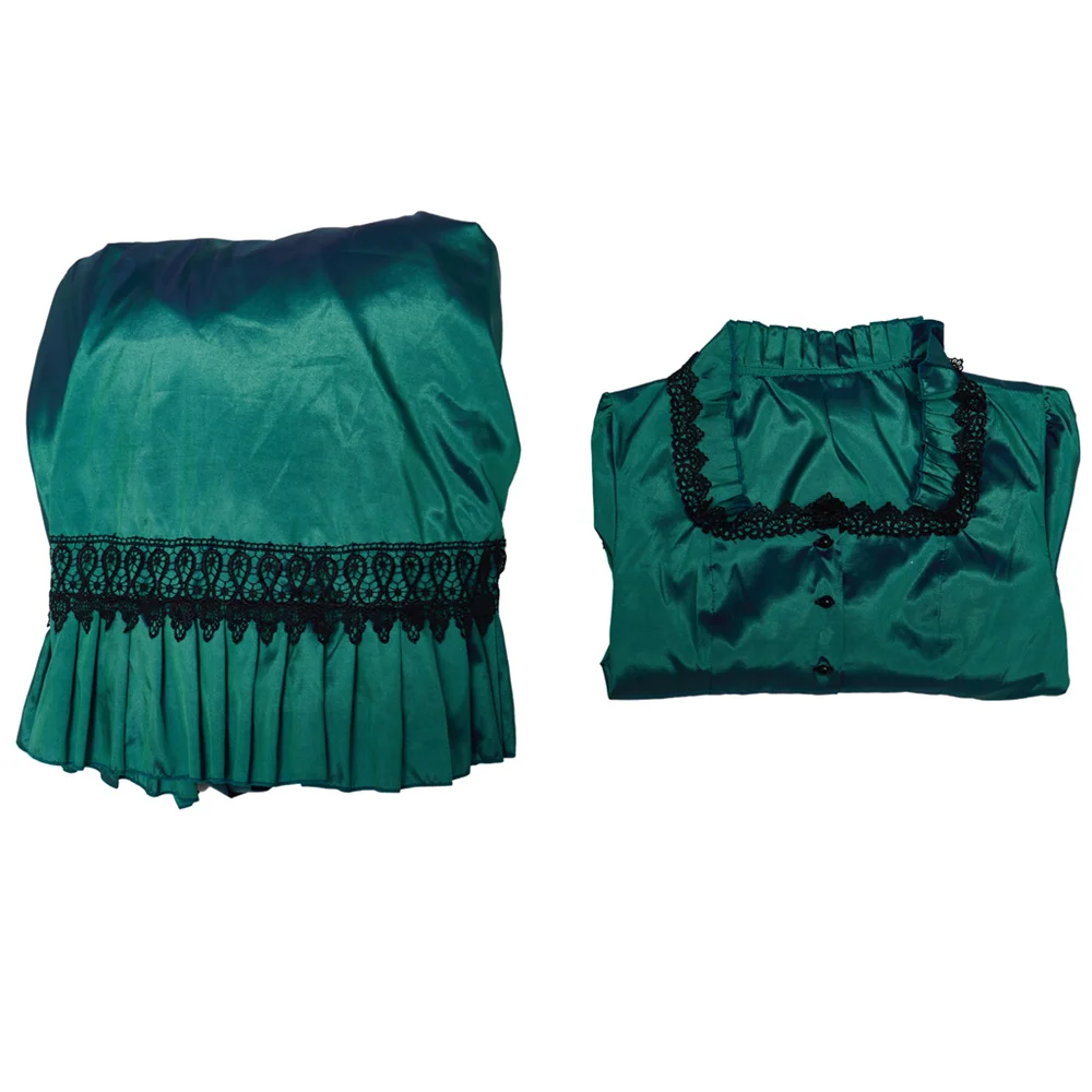 Victorian Renaissance Green Long Skirt Suit Women Masquerade Ball Gown Theater Stage Performance Dress Custom Made