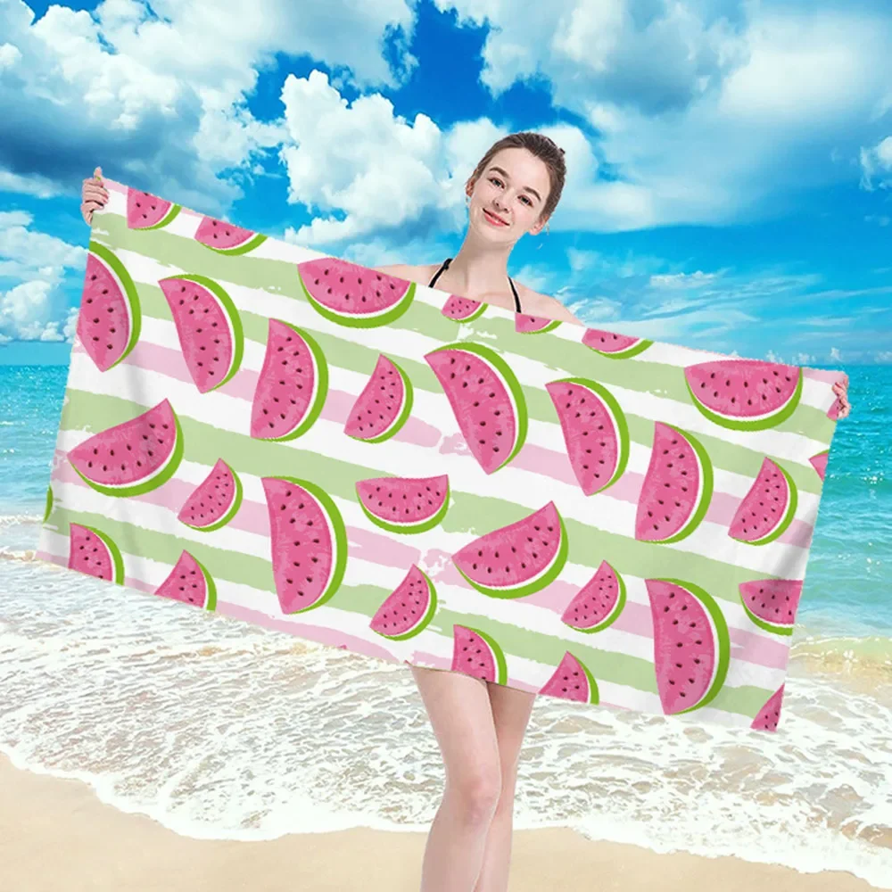 Watermelon Pineapple Strawberry Large Beach Towels Sand Free Quick Dry Towels Swimming Fitness Yoga Picnic Camp for Woman Gifts
