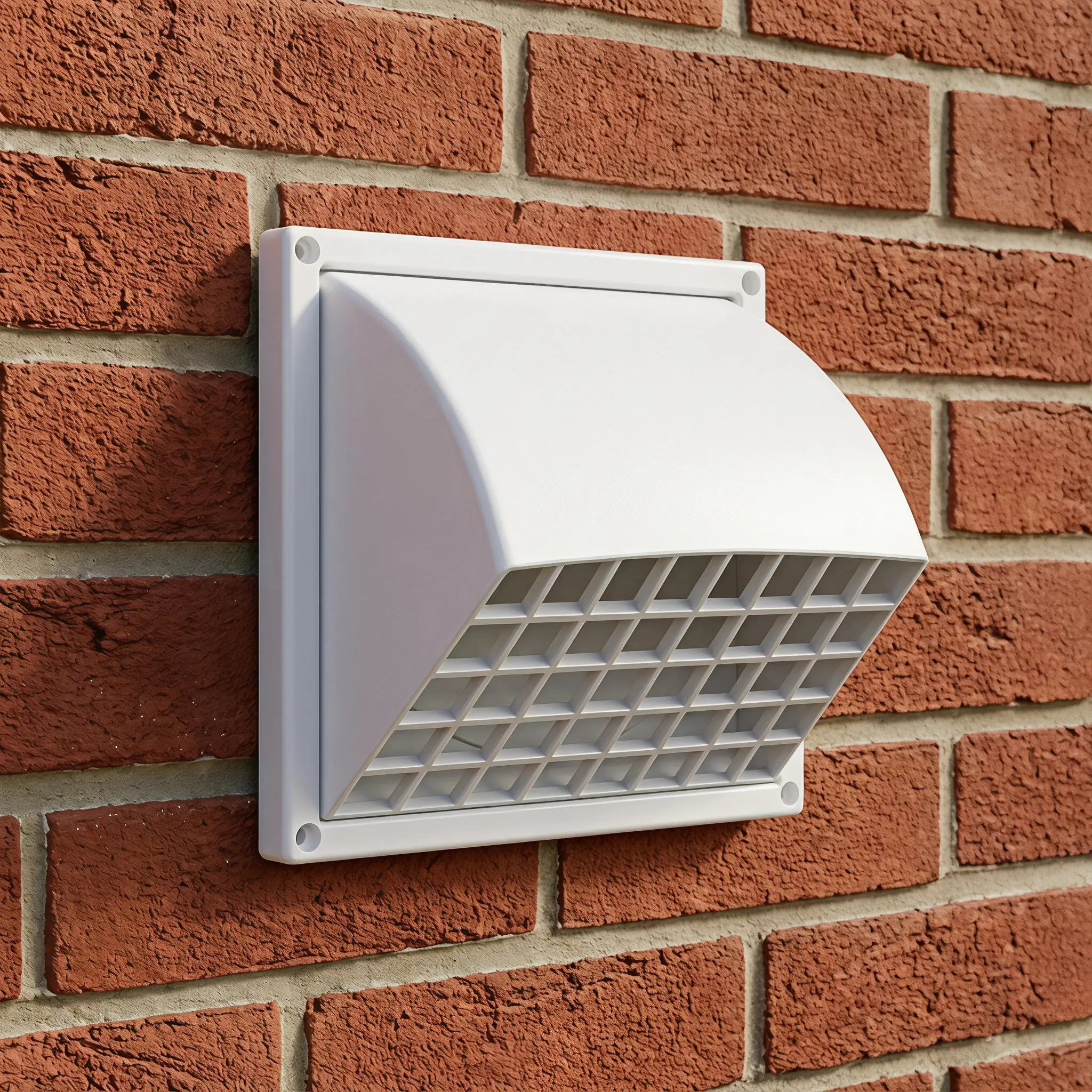 White ABS Plastic Wall Vent Cover 150Mm Range Hood Exhaust Cap Rainproof Backdraft Prevention for Kitchen Bathroom Ventilation