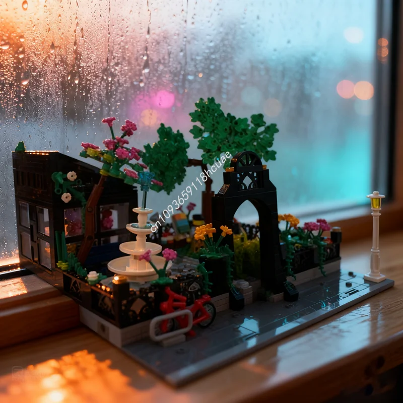 

954 шт. MOC парк теплицы, модульная модель, строительные блоки, рождественский подарок, архитектурные игрушки, сделай сам, образовательный кирпич, детский день рождения