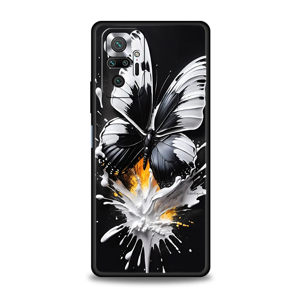 Butterfly Phone Case Cover for Redmi 13C 10C Note 13 12 10 11 Pro Plus 7 8T K40 K50 Gaming Pro Plus 5G Soft Shell Coque Capa Bag