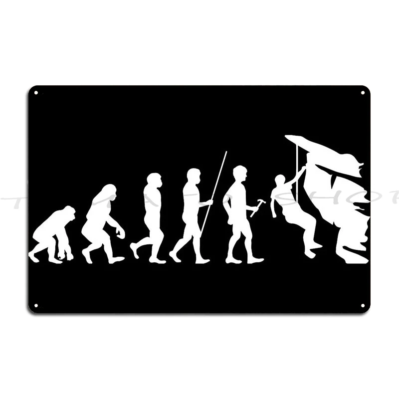 Plaque murale en métal Climbing Evolution, décoration murale pour cuisine, pub, affiche imprimée en étain