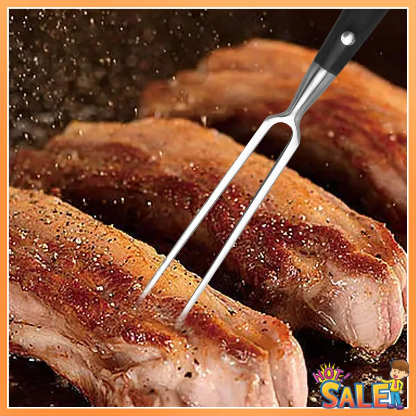 

AB68 Открытая вилка для барбекю из нержавеющей стали Вилка для мяса для барбекю Инструменты для гриля для барбекю Вилка для жарки рыбы Вилка для вареного мяса Вилка для стейка Вилка для барбекю