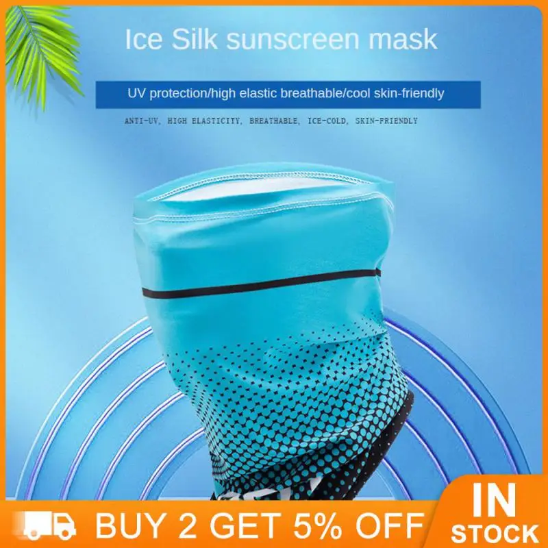 Ice Silk Scarf Mask Summer Cycling Fishing Bandana Sunscreen Cool Cool Face Cover Headscarf Men Breathes Anti-ultraviolet Mask