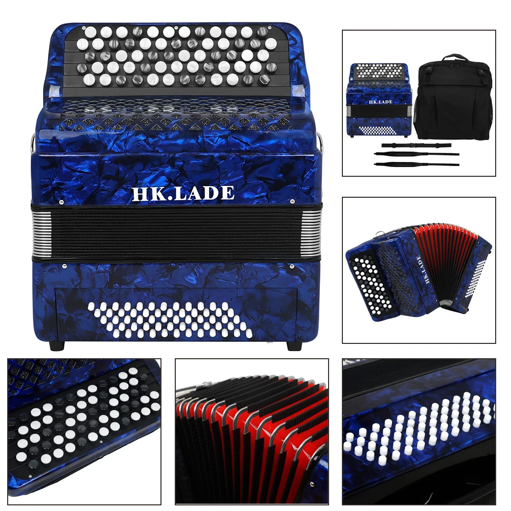 

HK·LADE 62 Keys 60 Bass Accordion Bayan Accordion With Strap Bag Professional Keyboard Instrument For Performance/Teaching