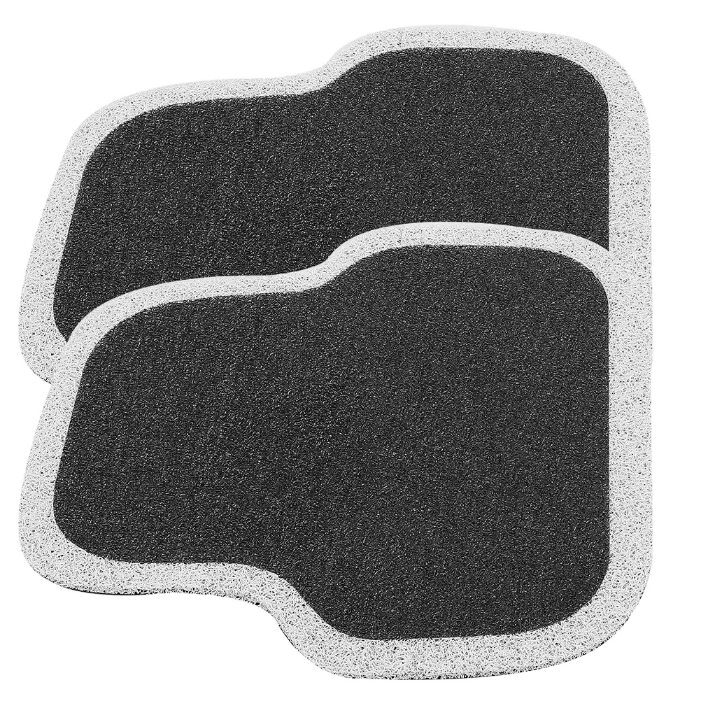 

2pcs Anti-slip Wear-resistant Car Floor Mats White Edge for SUV Trucks Protects Seats Dirt Stains Car Interior Accessories
