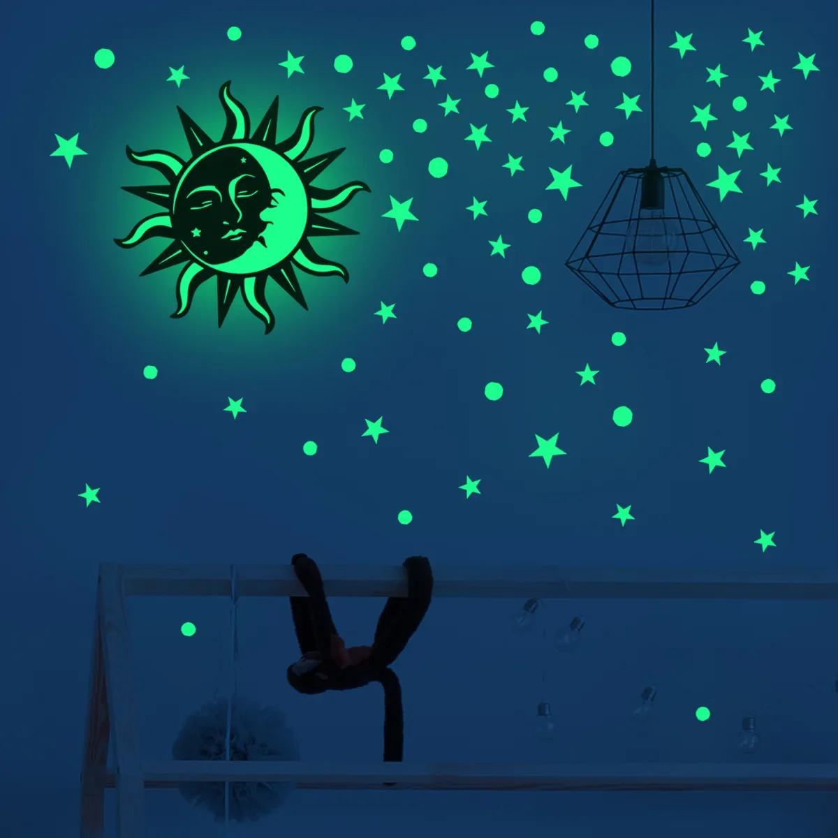 

Creative Sun Dot Luminous Star Sticker Luminous Sticker Living Room Bedroom Self Adhesive Decorative Wall Sticker