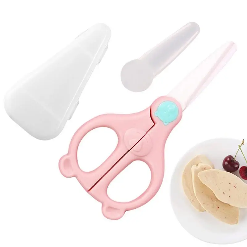 Baby Food Scissors Safe Kids Food Scissors With Cute Bear Design Kitchen Shears Toddler Utensils Travel Accessories For Young