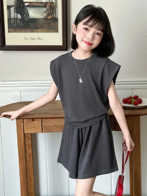 

Girls Summer Sportswear ort Sve Two-Piece Set Breathable Cotton Children's Clothing Big Kids Summer Outfit Bug Bear Brand