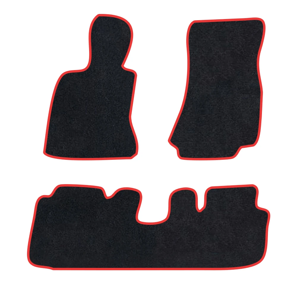 

Автомобильный коврик для BMW серии 7, 2015-2021 G11/G12, полиэстеровая замша, противоскользящая черная подложка, красная отделка, край