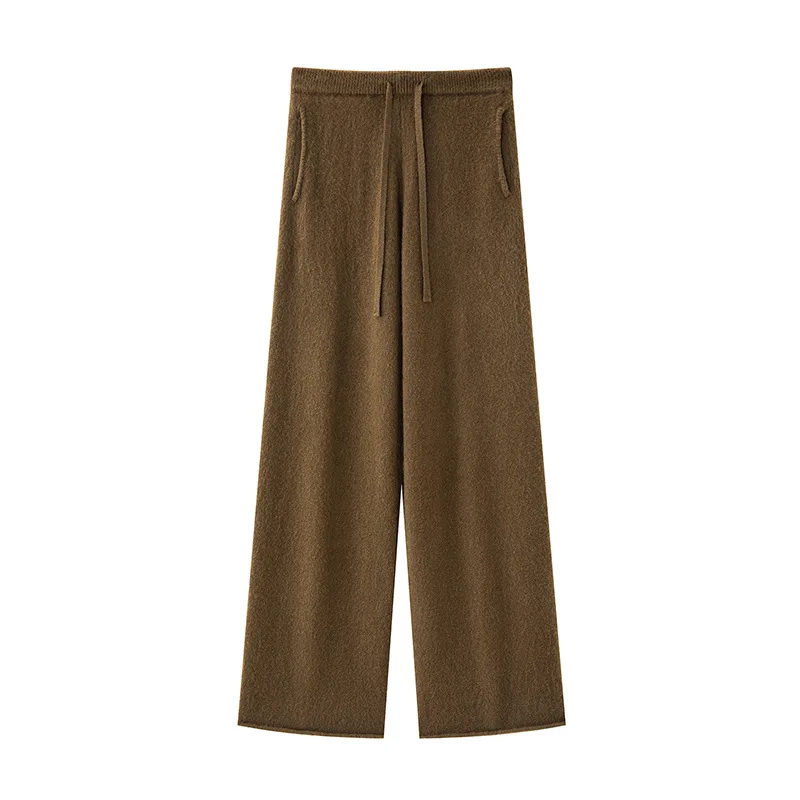 Birdtree, conjunto de Tops y pantalones con capucha de punto de mezcla de lana y cachemira, traje de punto suave para ir al trabajo para mujer, novedad de Otoño Invierno 2025 T5O501JF