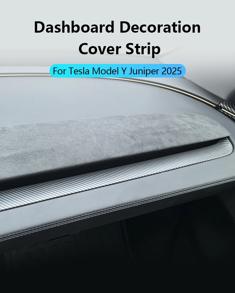 Armaturenbrettabdeckung für Tesla Model Y Juniper 2025-2026, Model 3 Highland 2024-2026, Auto-Instrumenten-Frontleistenverkleidung aus ABS. – Detail 1