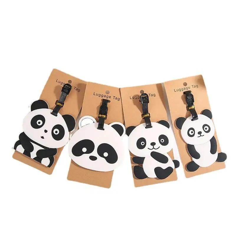 Niedliche Gepäckanhänger aus Silikon in Panda-Form mit verstellbarem Riemen, wasserdicht für Geschäftsreisen – Detail 9
