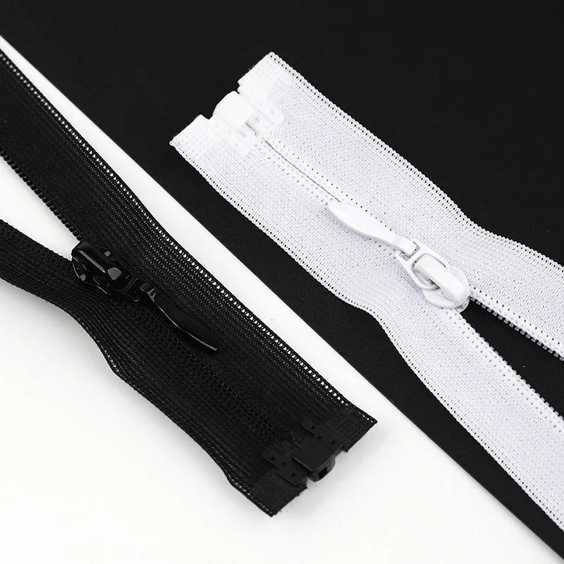 3# 30cm-90cm Black White Nylon Zippers Invisible Auto Lock Open End Hidden Zipper DIY Garment Clothing Sewing Accessories