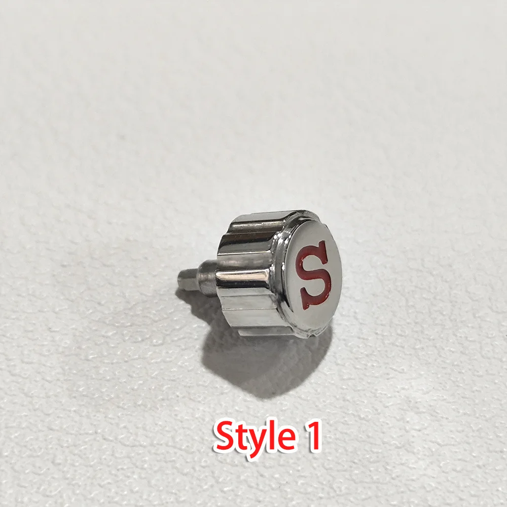 7mm NH35 Crown Screw-in crown Replace Watch For NH 34 NH 35 NH 36 Movement Watch Engraved Signed \'S\' Logo Stainless Steel Crowns