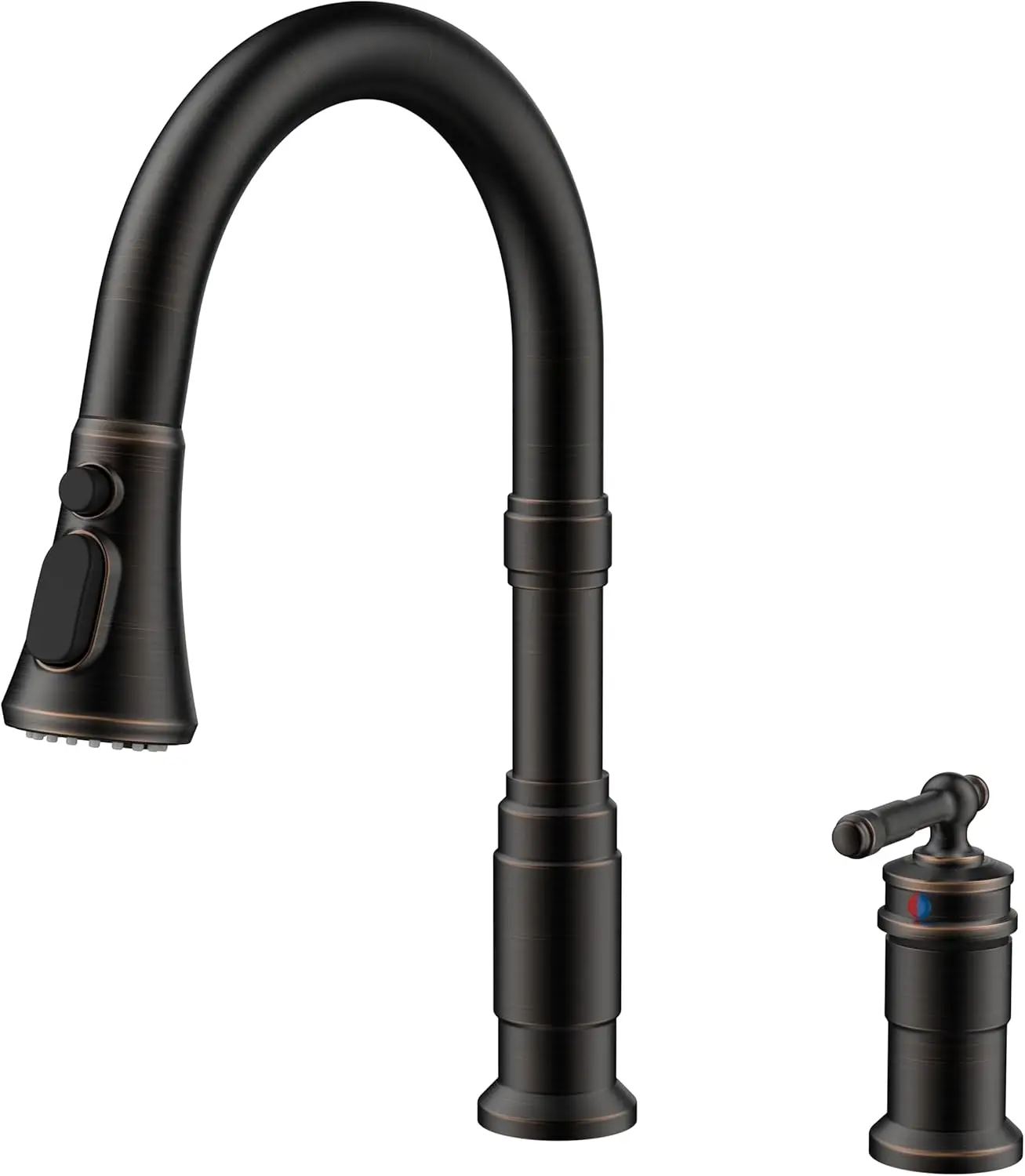 

Кухонный смеситель из нержавеющей стали с выдвижным распылителем, 3 режима, цвет: матовая бронза, для фермерского дома, улицы, автофургона, бара