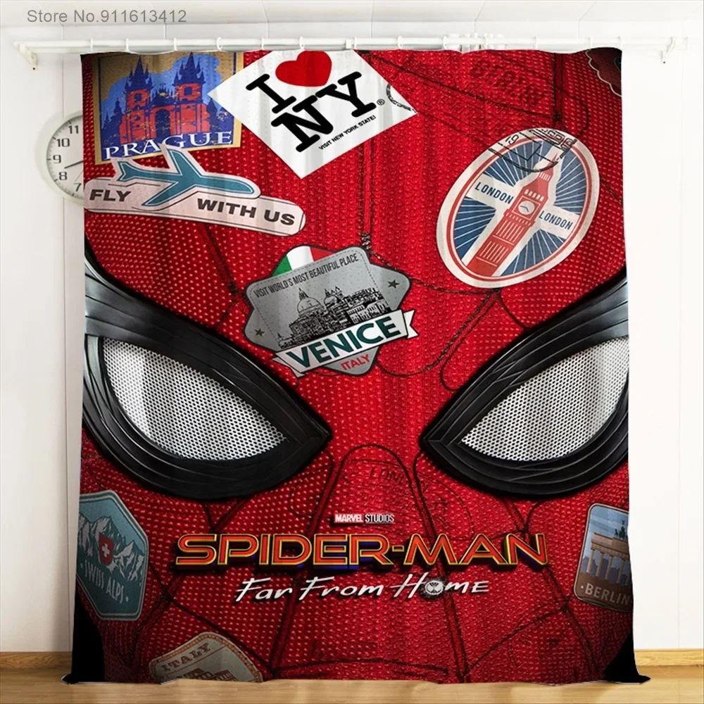 Cartoon Curtain Spiderman Blackout Curtain Window Valance Drapes for Living Room Home Textiles Bedroom Decoration