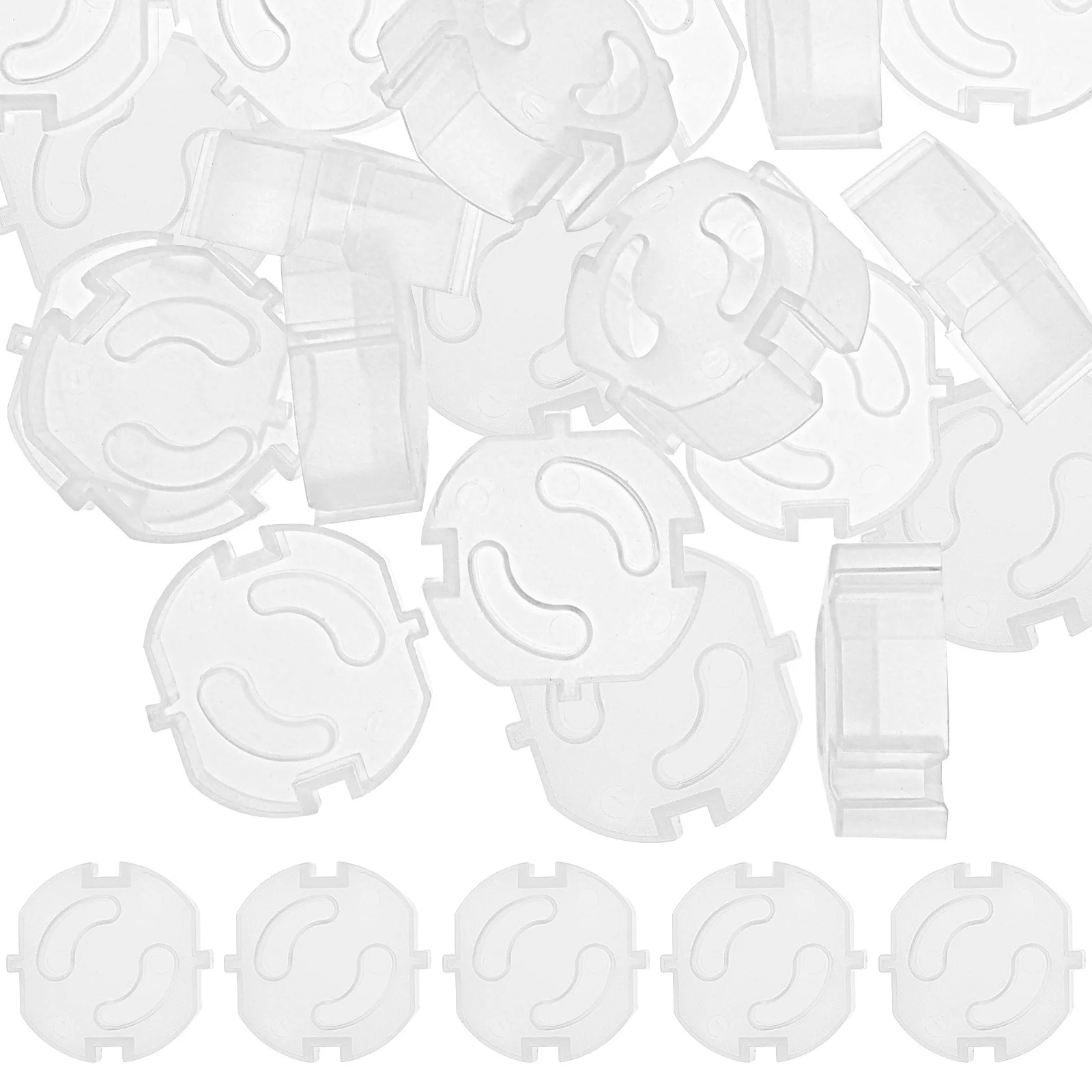 

20Pcs Power Outlet Protector Plastic Socket Cover for European 2-Prong Sockets Safety Caps Reusable Childproof Plug Covers