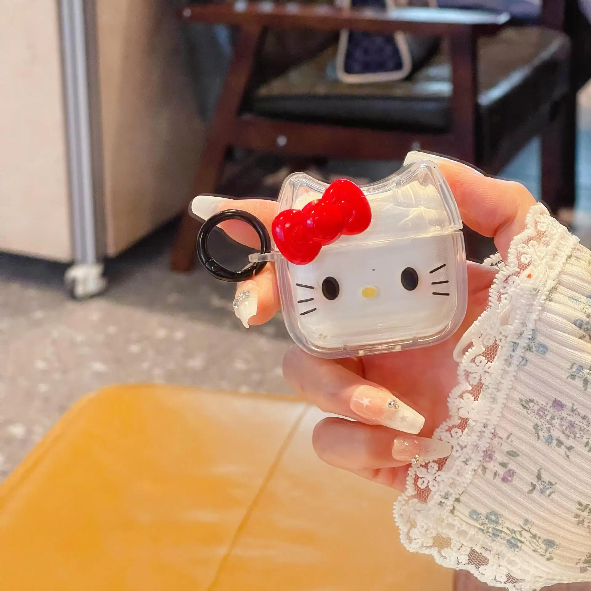 Per custodia Airpods Pro 2, custodia Hello Kitty per Airpods Pro, custodia per auricolari antiurto in TPU trasparente per custodia Airpods 1/2/3 Funda