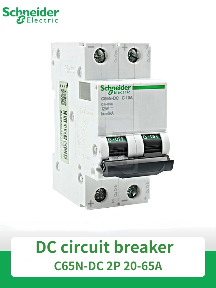 Schneider Electric C65N-DC MCB Multi 9 A9 Air switch 2P DC Miniature Circuit Breaker C 20A 25A 32A 40A 50A 63A