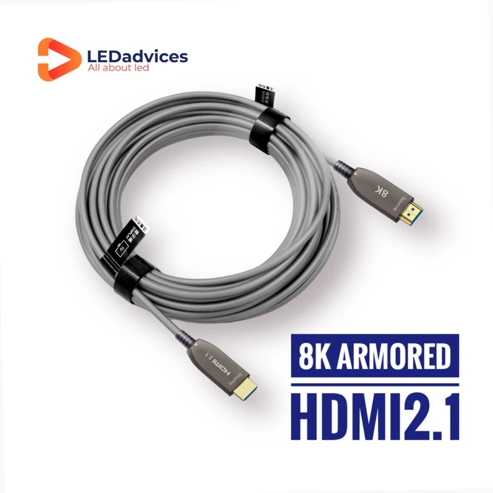 Câble blindé en fibre optique HDMI2.1 AOC, 48Gbps, 8K, HDMI HDR 10 Gigabit pour événement, écran d'affichage LED, longue distance, 3m, 5m, 10m, 20m