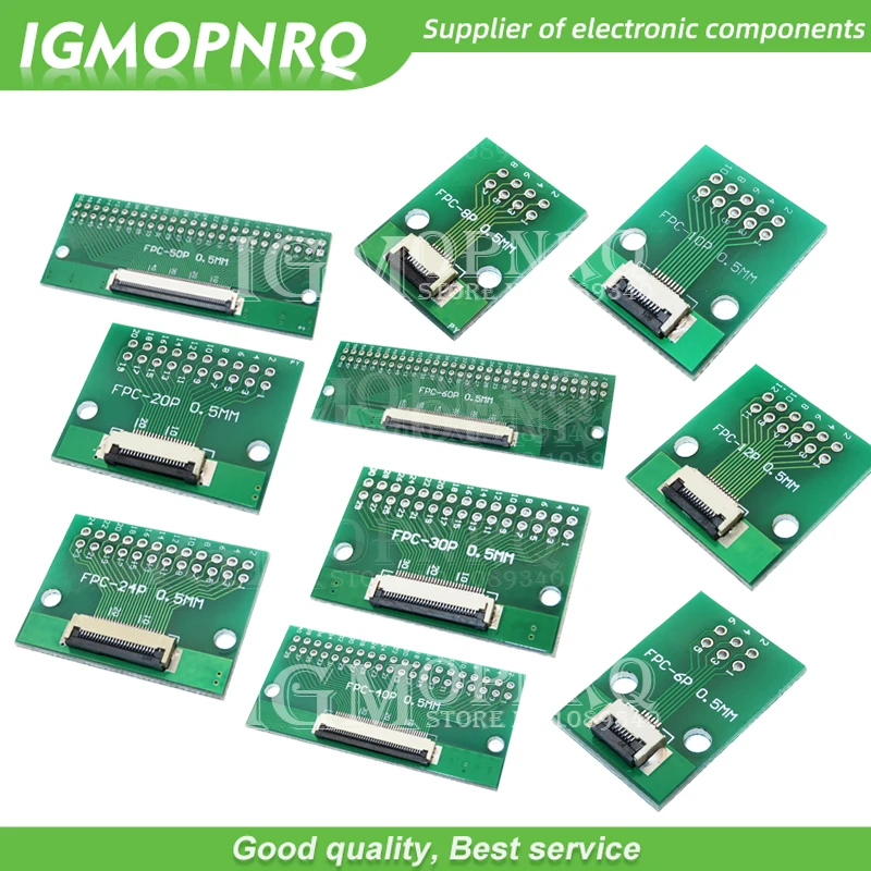 FPC FFC 0.5MM Pitch For cable transfer Conversion board DIY PCB board  6P/8P/10P/20P/30P/40P/60P connector