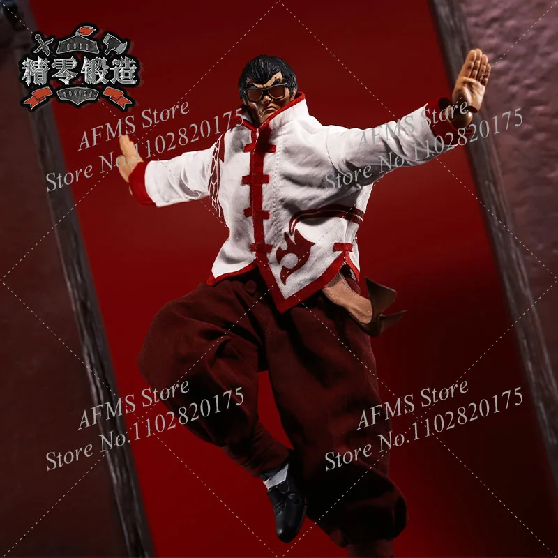 ألعاب العاصفة 1/12 الرجال الجندي طباعة معطف السراويل الكونغ فو موحدة فنون الدفاع عن النفس بدلة تدريب الزي ‌   تناسب جسم شخصية الحركة مقاس 6 بوصة