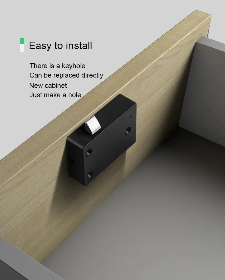 Rechargable Battery Fingerprint Identification Drawer Cabinet Lock 2nd Generation Chip Smart Furniture Lock