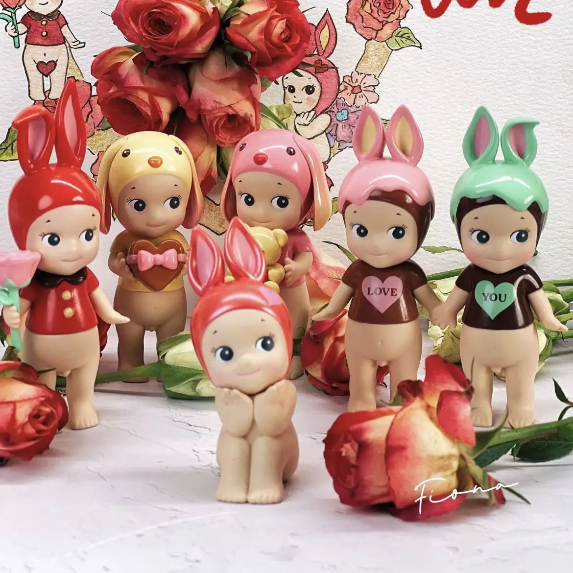 

Случайные игрушки Sonny Angel Hippers слепая коробка Love Gift Series кукольные модели милые украшения своими руками коллекция коробка-сюрприз подарки для пары