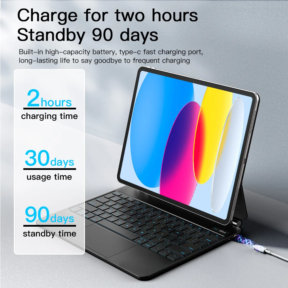 

Чехол Magic Keyboard для iPad 10th 10,9 дюймов для iPad 11th 10,9 дюймов A16 2025 Generation Cover Smart Cover Magic Keyboard