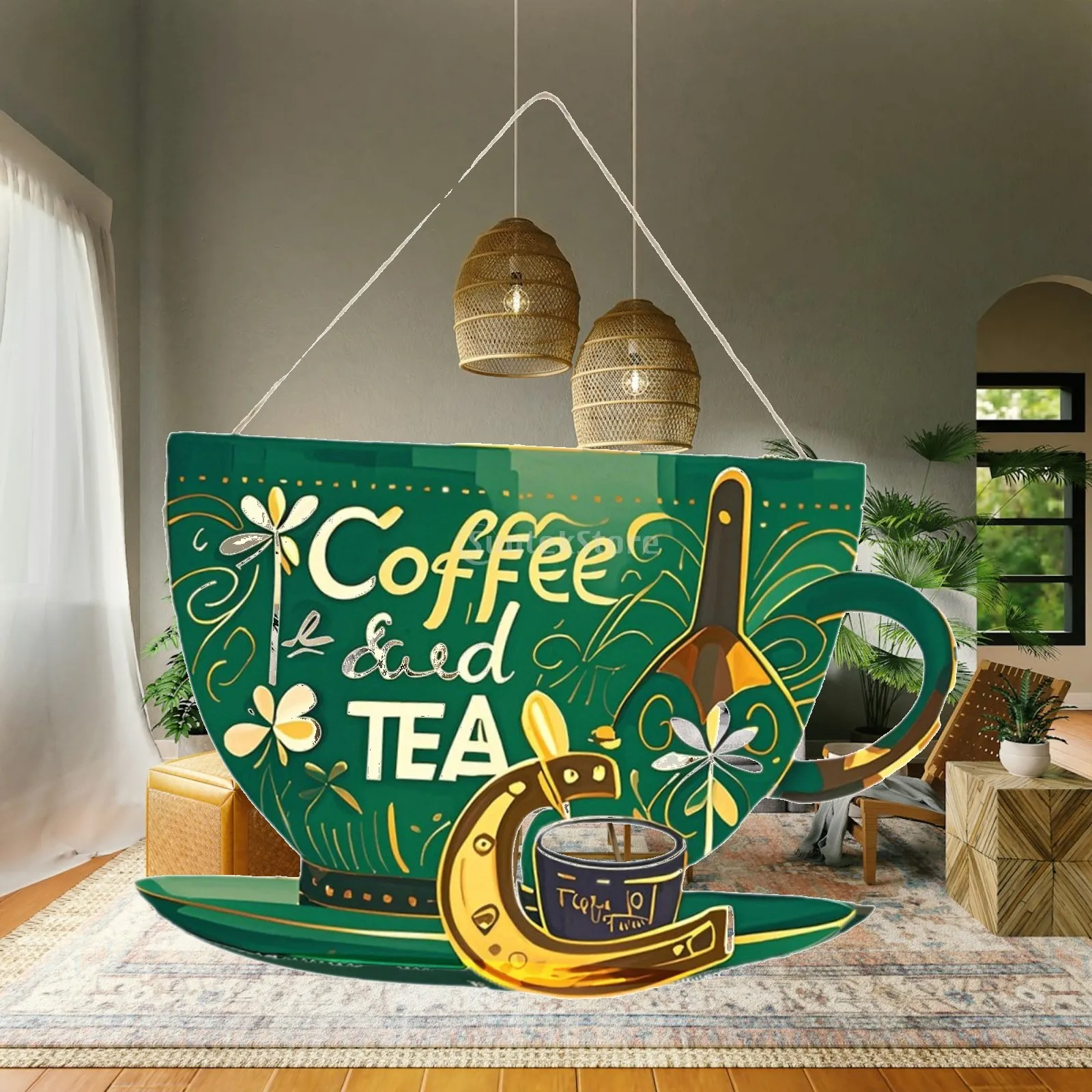 Coffee Bar Door Sign 11 x 7 Inches Business Sign for Bar Restaurants Kitchen