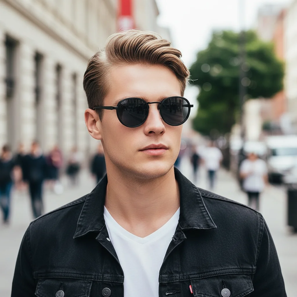 Nuevas gafas con montura redonda y lentes que cambian de color al expuestos a la luz solar2550