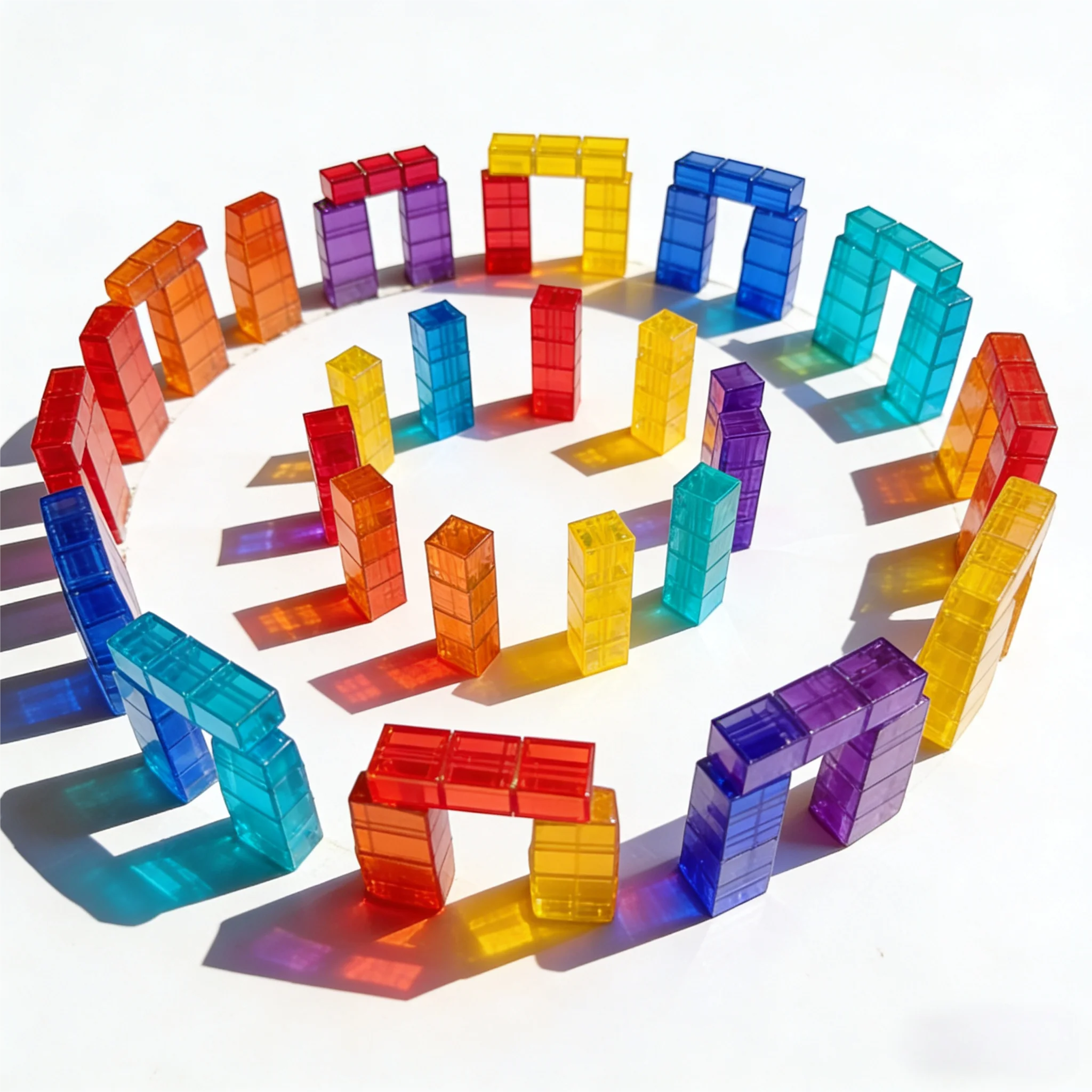 磁気ビルディングブロック カラフルなパズル STEM モンテッソーリ感覚積み重ねキューブ おもちゃ 対象年齢3歳以上 男の子と女の子へのギフト