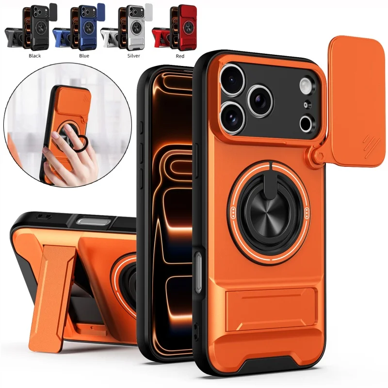 

360°Camera Proctive Phone Case for iPhone 17 Air 16 Pro Max 16E 15 Plus 14 13 12 11 Magnetic Armor Rugged Shockproof Ring Cover
