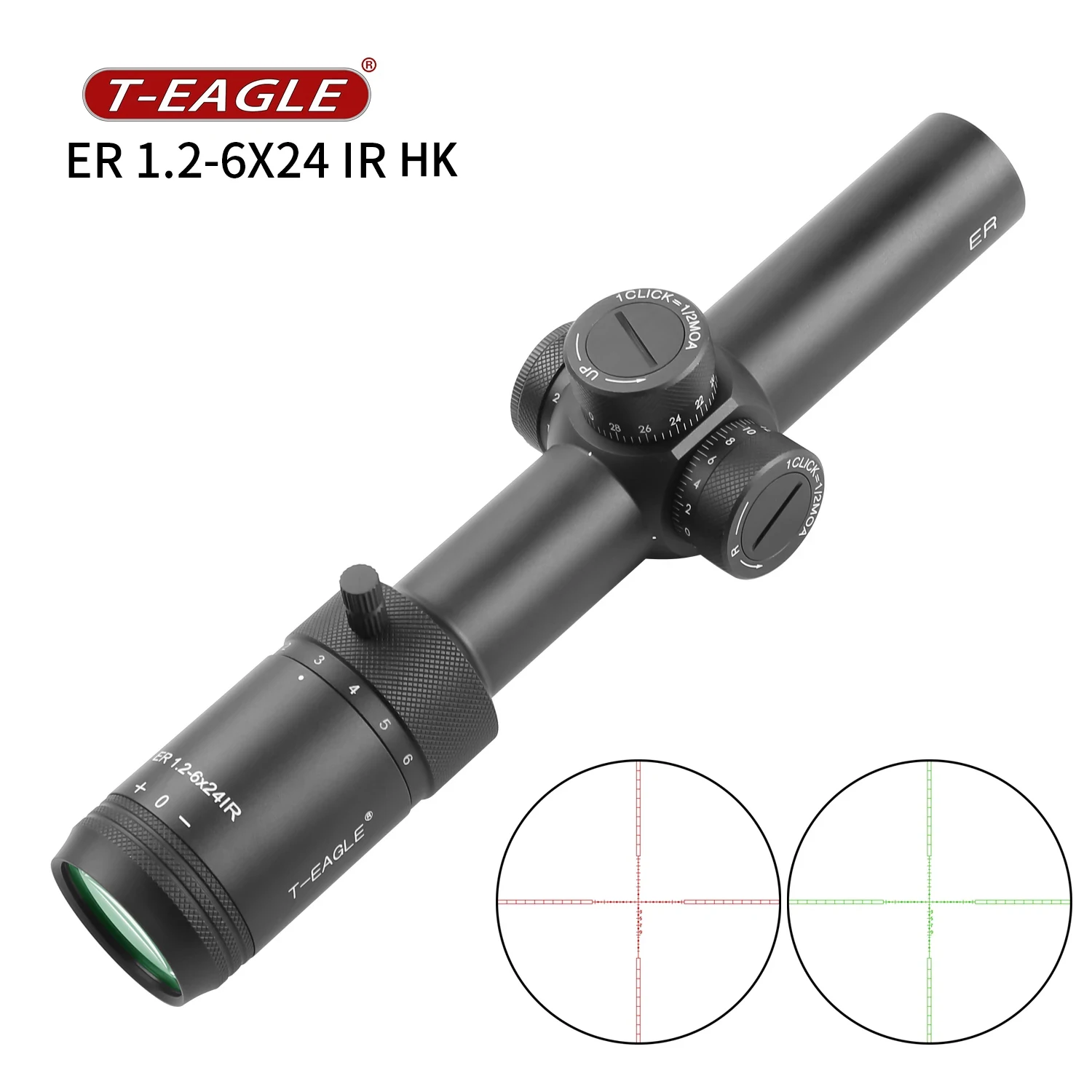 T-EAGLE Optics ER 1.2-6 X 24 IR HK Hunting Airgun Rifle Scopes  Tactical Riflescope Collimator Air Gun Sight Spotting Sniper Aim