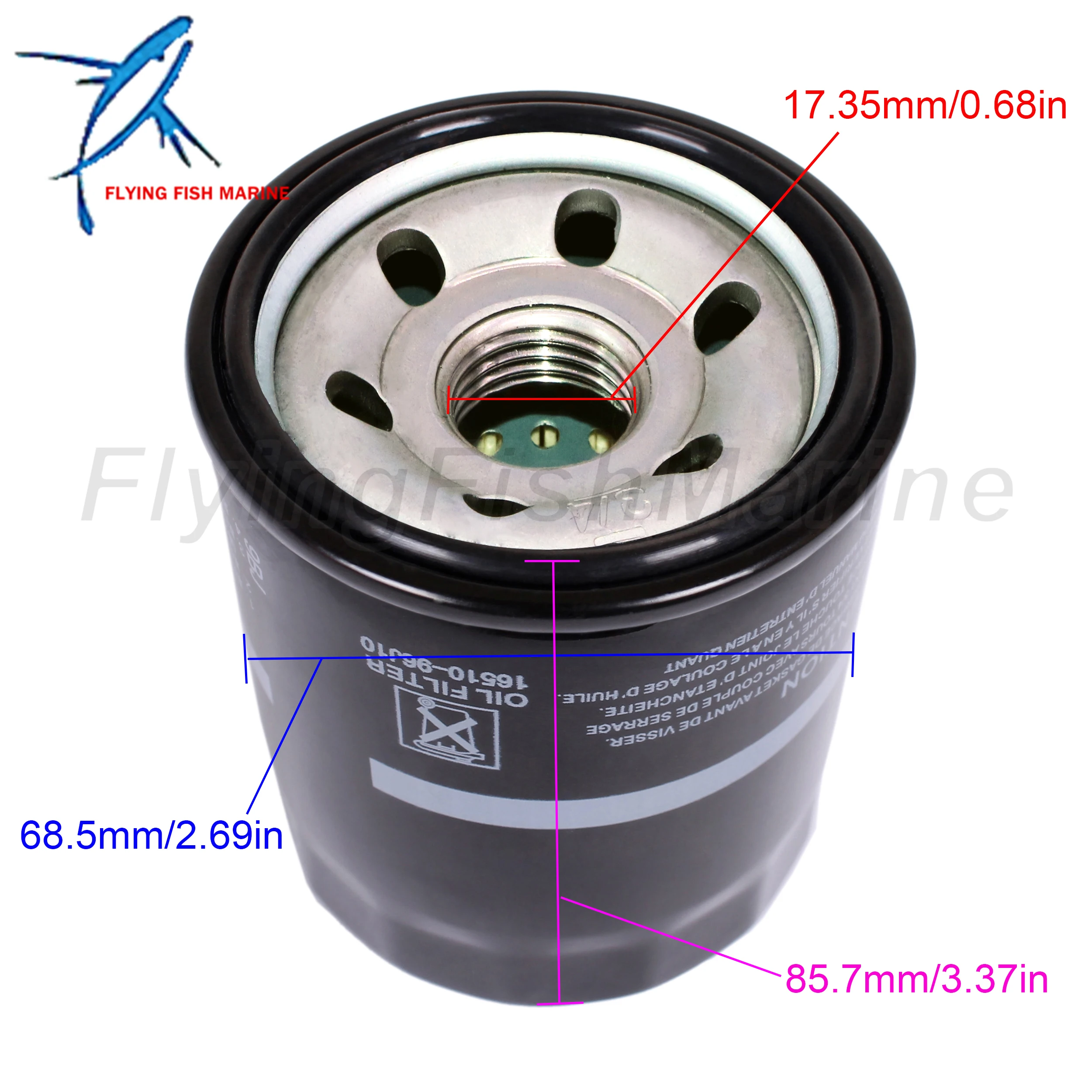 Outboard Engine 16510-93J00 16510-96J10/96J00 35-8M0154773 Oil Filter for Suzuki Mercury 150HP 175HP 200HP 225HP-350HP