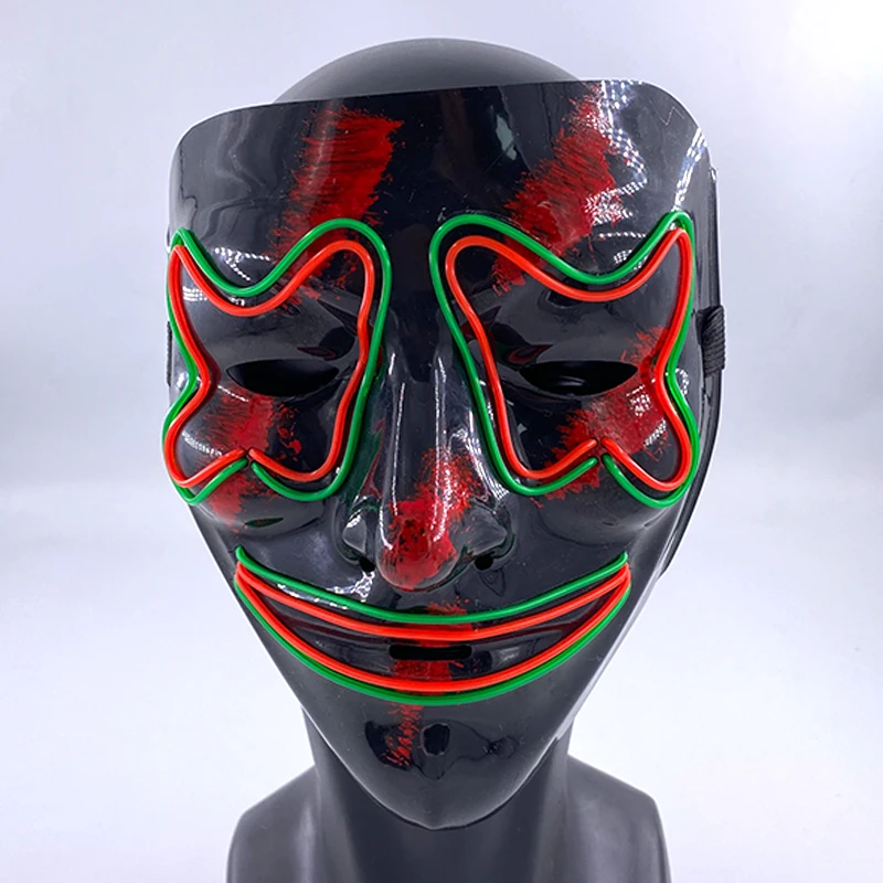 Modna świecąca maska ​​Marshmallow rozświetlająca maska ​​z uśmiechem świecąca straszna maska ​​Halloween tusz do rzęs dla dorosłych dzieci przebranie na karnawał rekwizyty