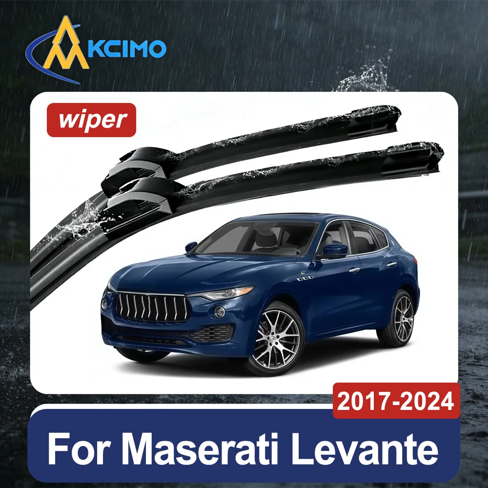 Windshield Wiper Set (1 Pair) For Maserati Levante 2017-2024 Replacement All-Weather Rubber Front Wiper Blades Exact Fit