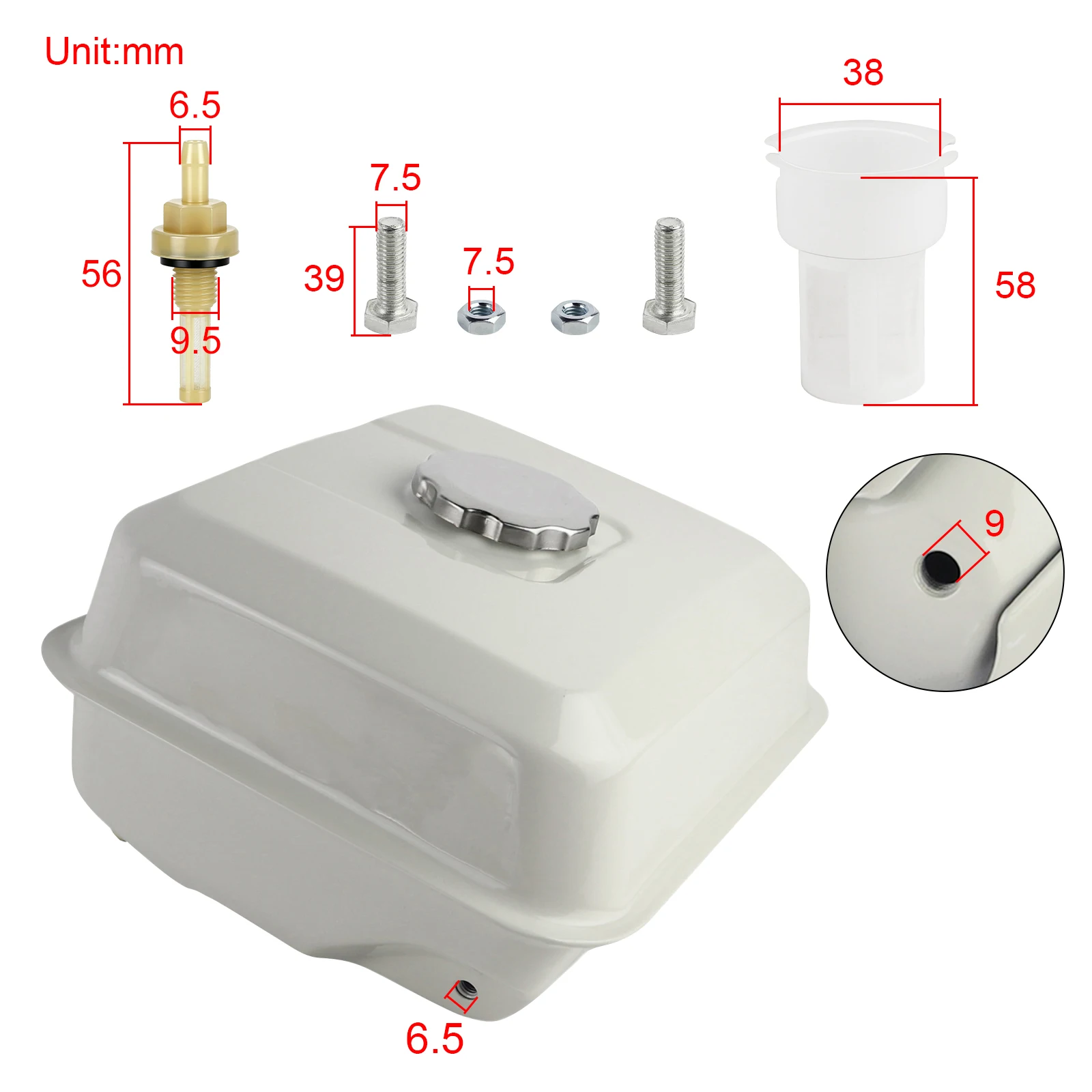 Fuel Tank for Honda GX240 GX340 GX390 420cc Engine Pressure Washer Blower Generator Fuel Container
